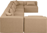 Cube Tan Vegan Leather Modular Sectional 668Tan-Sec7B Meridian Furniture