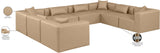 Cube Tan Vegan Leather Modular Sectional 668Tan-Sec8A Meridian Furniture