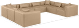 Cube Tan Vegan Leather Modular Sectional 668Tan-Sec8A Meridian Furniture