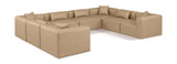 Cube Tan Vegan Leather Modular Sectional 668Tan-Sec8A Meridian Furniture