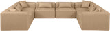 Cube Tan Vegan Leather Modular Sectional 668Tan-Sec8A Meridian Furniture