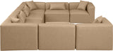 Cube Tan Vegan Leather Modular Sectional 668Tan-Sec8A Meridian Furniture