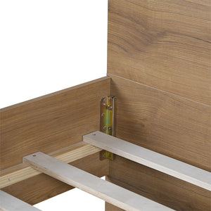 English Elm Christopher Knight Home® - Engineered Wood King Bed Frame - Modern Two-Tone Design With Natural Grain & Black Accents, Easy Assembly N770P283032N_N770P283033N