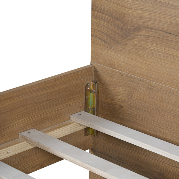 English Elm Christopher Knight Home® - Engineered Wood King Bed Frame - Modern Two-Tone Design With Natural Grain & Black Accents, Easy Assembly N770P283032N_N770P283033N