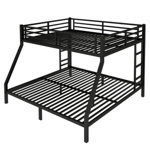 English Elm Metal Queen Over King Bunk Bed – Heavy-Duty, Space-Saving Design For Teens & Adults, Black Finish W1580S00072