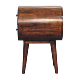 English Elm Solid Wood Large Chestnut Circular Bedside