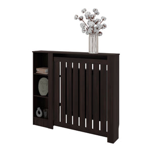 English Elm Radiator Cover Cabinet with Three Open Shelves White Finish Modern Living Room B097P369460