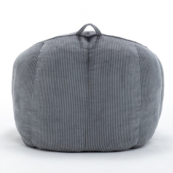English Elm Giant Corduroy Bean Bag with Armrests Shredded Foam Lounge Chair for Living Room Dark Gray W2200P442623