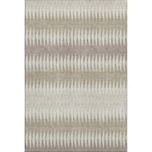 HomeRoots 8' X 10' Striped Area Rug in Taupe, Ivory & Beige - Washable, UV Protected, Perfect for Busy Homes! 669004