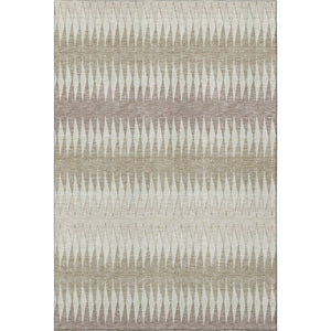 HomeRoots 10' X 14' Striped Taupe Ivory Beige Washable Area Rug with UV Protection for Stylish Living Spaces 669006