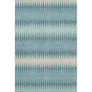 HomeRoots 10' Coastal-Inspired Teal & Beige Striped Washable Area Rug with UV Protection for High Traffic Areas 669012