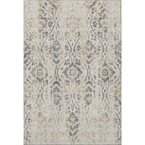 HomeRoots 10' Washable Beige Gray Gold Floral Area Rug with UV Protection - Perfect for Large Spaces & Easy Care! 669024