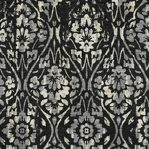 HomeRoots 8' X 10' Stylish Black Gray Beige Floral Washable Area Rug with UV Protection for High-Traffic Rooms 669028