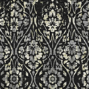 HomeRoots 10' Stunning Black, Gray & Beige Floral Area Rug - Washable, UV-Protected for Stylish Durability! 669030