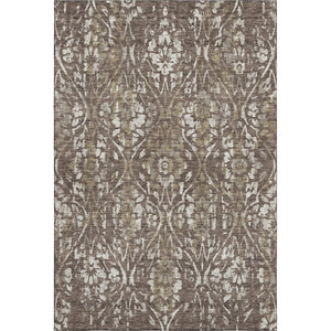 HomeRoots 10' Brown & Beige Floral Washable Area Rug with UV Protection - Perfect for Family Spaces & Pets! 669042