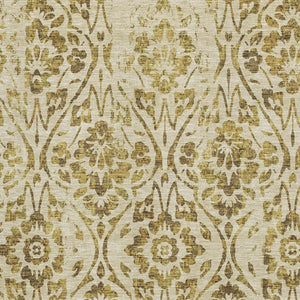 HomeRoots 8' X 10' Gold and Beige Floral Area Rug - Elegant, Washable, UV-Protected, Stain-Resistant Design 669046