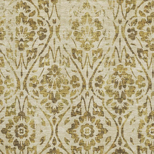 HomeRoots 9' X 12' Gold And Beige Floral Area Rug - Washable, UV Protected, Stylish & Durable for Busy Homes 669047