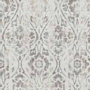 HomeRoots 5' X 8' Ivory And Beige Floral Area Rug - Washable, UV Protected, Stain Resistant for Busy Homes 669056