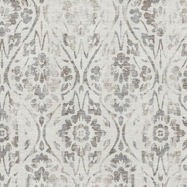 HomeRoots 5' X 8' Ivory And Beige Floral Area Rug - Washable, UV Protected, Stain Resistant for Busy Homes 669056