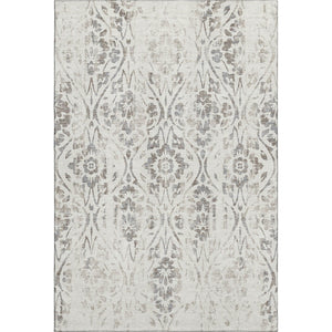 HomeRoots 8' X 10' Ivory and Beige Floral Washable Area Rug - Elegant, Durable, Stain Resistant with UV Protection 669058
