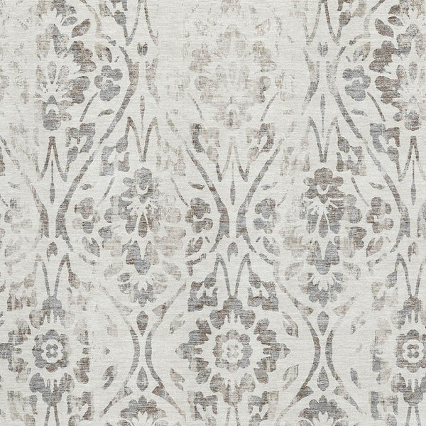 HomeRoots 8' X 10' Ivory and Beige Floral Washable Area Rug - Elegant, Durable, Stain Resistant with UV Protection 669058