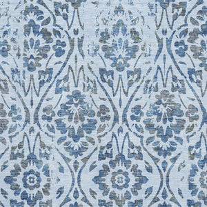 HomeRoots 5' X 8' Sky Blue Floral Washable Area Rug with UV Protection - Stylish, Durable & Easy to Clean! 669074