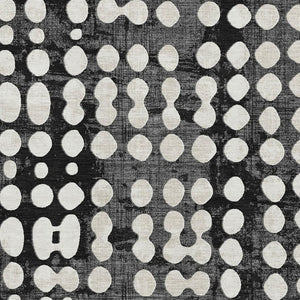 HomeRoots 9' X 12' Polka Dot Washable Area Rug - Stylish Black & Ivory Design with UV Protection & Comfort 669095