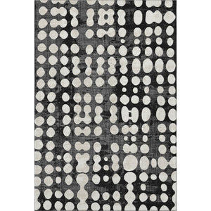 HomeRoots 10' X 14' Black And Ivory Polka Dot Washable Area Rug - Stylish, Stain-Resistant, UV Protected Comfort! 669096