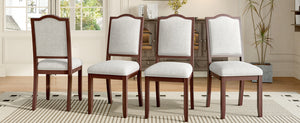 English Elm Farmhouse Upholstered Dining Chairs Set of 4 with High Back, Comfortable Modern Seating for Home Use Cherry N752P271803C