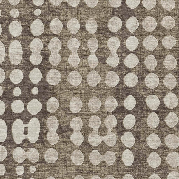 HomeRoots 8' X 10' Cozy Brown & Beige Polka Dot Washable Area Rug with UV Protection for Family Homes 669100