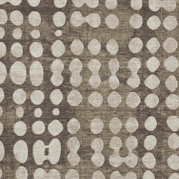 HomeRoots 9' X 12' Brown and Beige Polka Dot Area Rug - Washable, UV Protected, Stain-Resistant Design for Homes 669101