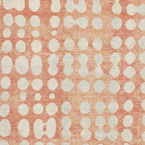 HomeRoots 9' X 12' Coral and Beige Polka Dot Washable Area Rug - UV Protected, Soft, Durable & Stylish Decor 669107