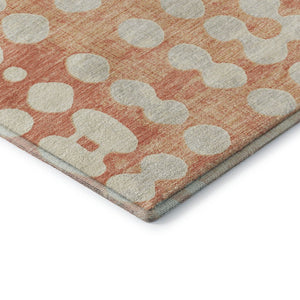 HomeRoots 10' X 14' Coral & Beige Polka Dot Area Rug - UV Protected, Stain Resistant, Perfect for High-Traffic Spaces! 669108