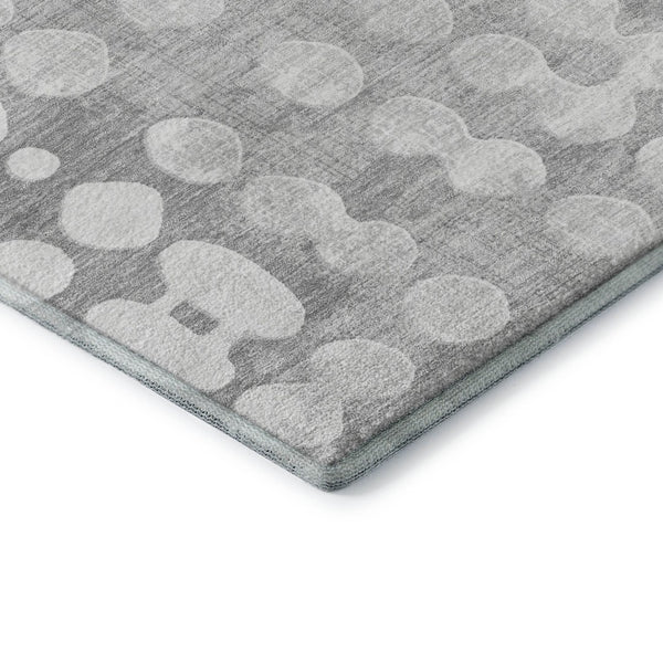 HomeRoots 8' X 10' Gray and Ivory Polka Dot Area Rug - Washable, UV-Protected, and Family-Friendly Design! 669118