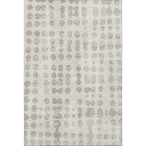 HomeRoots 9' X 12' Ivory & Beige Polka Dot Washable Area Rug - Stylish, Durable, UV-Protected for Family Homes 669125