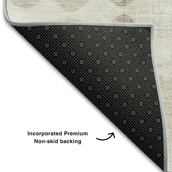 HomeRoots 10' Ivory and Beige Polka Dot Washable Area Rug – Stylish, Durable, UV Protected for Family Homes 669126