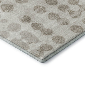 HomeRoots 10' Ivory and Beige Polka Dot Washable Area Rug – Stylish, Durable, UV Protected for Family Homes 669126