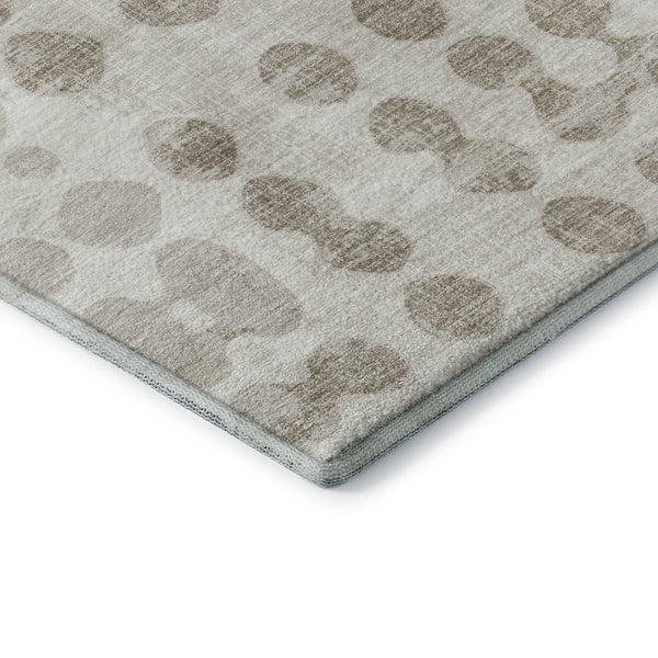 HomeRoots 10' Ivory and Beige Polka Dot Washable Area Rug – Stylish, Durable, UV Protected for Family Homes 669126