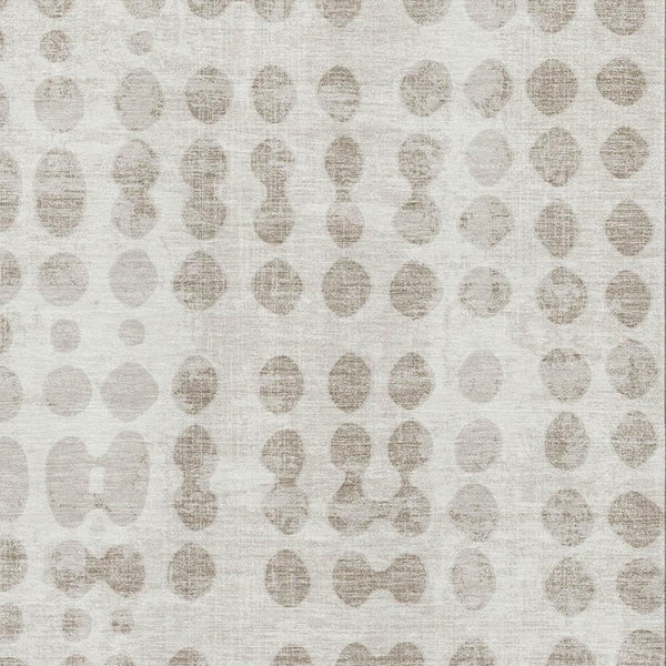 HomeRoots 10' Ivory and Beige Polka Dot Washable Area Rug – Stylish, Durable, UV Protected for Family Homes 669126