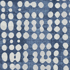 HomeRoots 9' X 12' Navy Blue Polka Dot Washable Area Rug with UV Protection – Stylish, Durable, and Easy-Care Design 669131