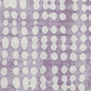 HomeRoots 5' X 8' Playful Purple and Ivory Polka Dot Washable Area Rug with UV Protection for Kids & Pets 669134