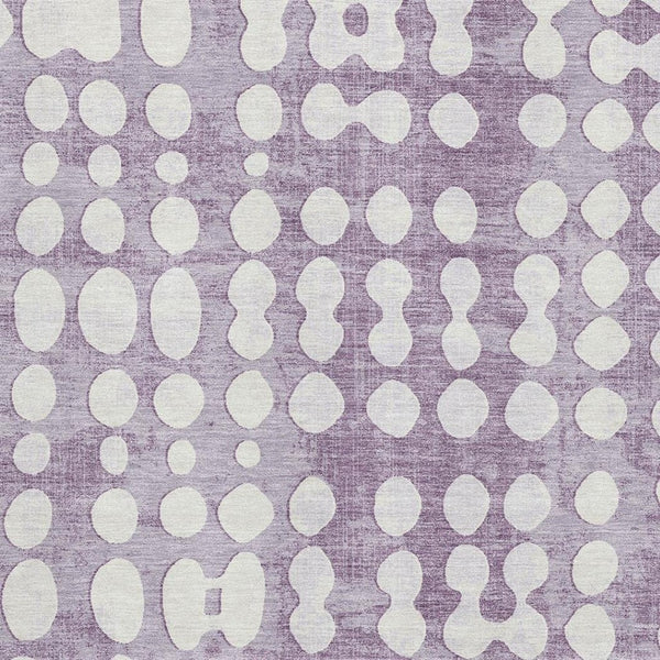 HomeRoots 5' X 8' Playful Purple and Ivory Polka Dot Washable Area Rug with UV Protection for Kids & Pets 669134