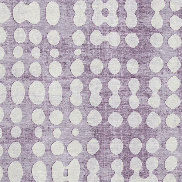 HomeRoots 8' X 10' Purple and Ivory Polka Dot Area Rug - Washable, UV-Protected, Durable for Families & Pets 669136
