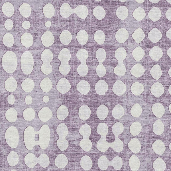 HomeRoots 9' X 12' Playful Purple & Ivory Polka Dot Washable Area Rug with UV Protection for Busy Homes 669137