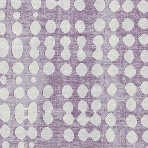 HomeRoots 10' Purple & Ivory Polka Dot Washable Area Rug - Stylish, Durable, UV-Resistant for Family Spaces 669138