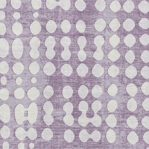 HomeRoots 10' Purple & Ivory Polka Dot Washable Area Rug - Stylish, Durable, UV-Resistant for Family Spaces 669138