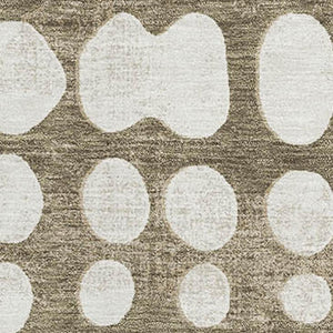 HomeRoots 5' X 8' Stylish Taupe And Ivory Polka Dot Washable Area Rug With UV Protection For Active Homes 669146