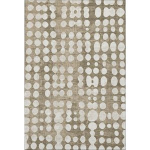 HomeRoots 8' X 10' Stylish Taupe Ivory Polka Dot Machine-Washable Area Rug with UV Protection & Stain Resist 669148