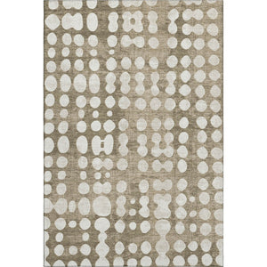 HomeRoots 10' X 14' Taupe And Ivory Polka Dot Washable Area Rug - UV Protected, Durable & Easy Care for Families 669150