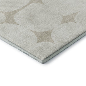 HomeRoots 8' X 10' Beige and Ivory Washable Area Rug - Abstract Geometric Design with UV Protection & Durability 669160